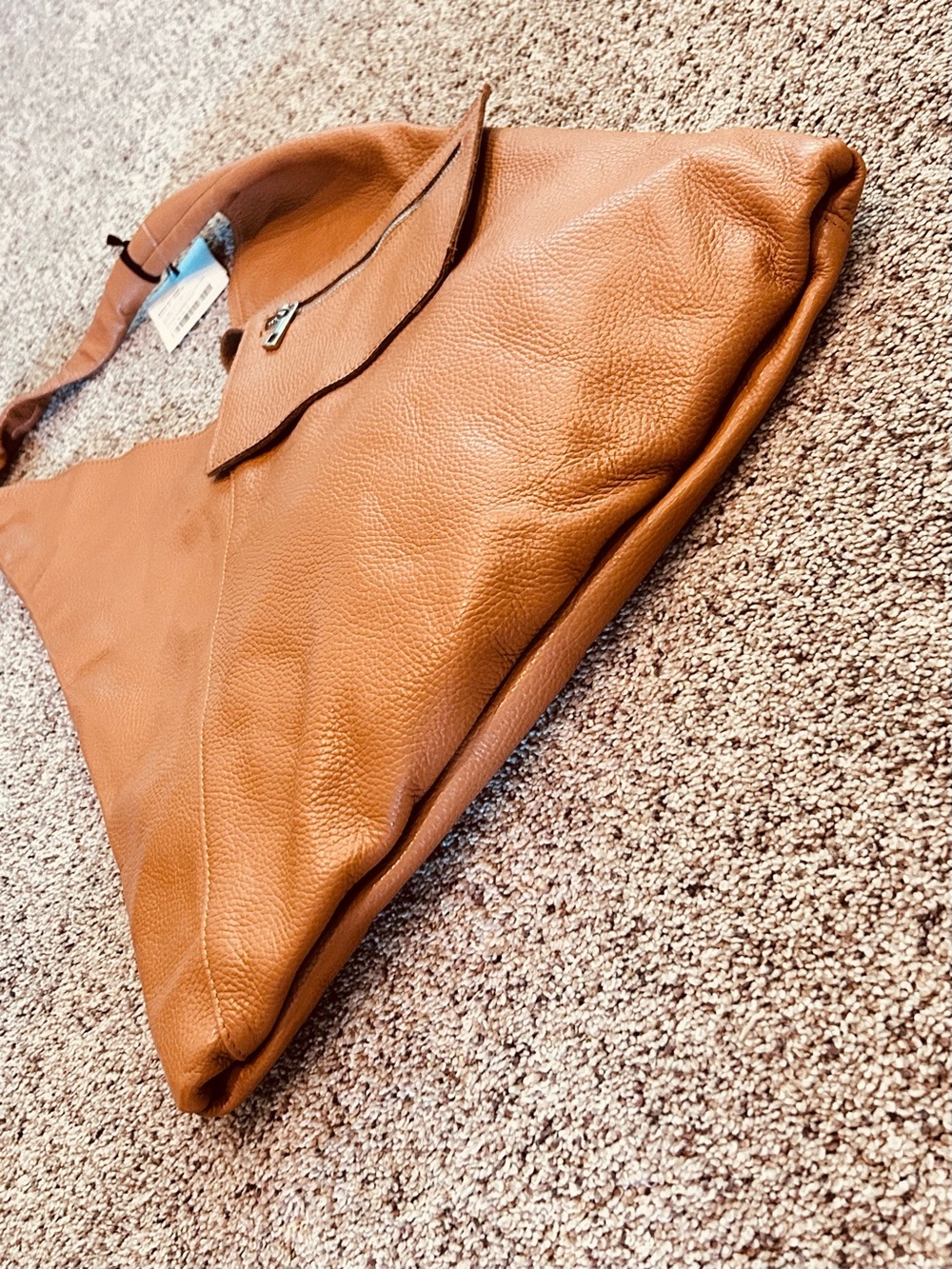 Marlon Giselle Leather Bag Slouchy Hobo Raw Suede Interior Made in Italy NEW - Picture 9 of 16